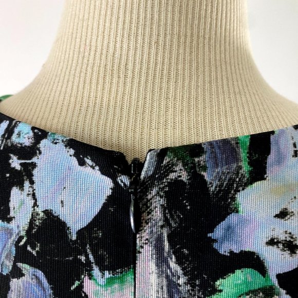 Milly Chloe Dress Painted Floral Sheath V Neck - Picture 9 of 11